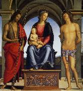 Madonna with Child Enthroned between Saints John the Baptist and Sebastian Pietro